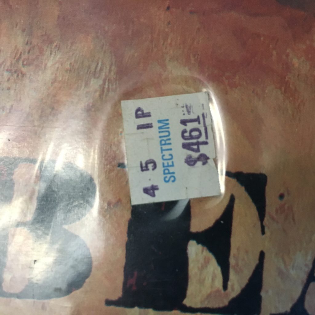 Spectrum Records Price Sticker
