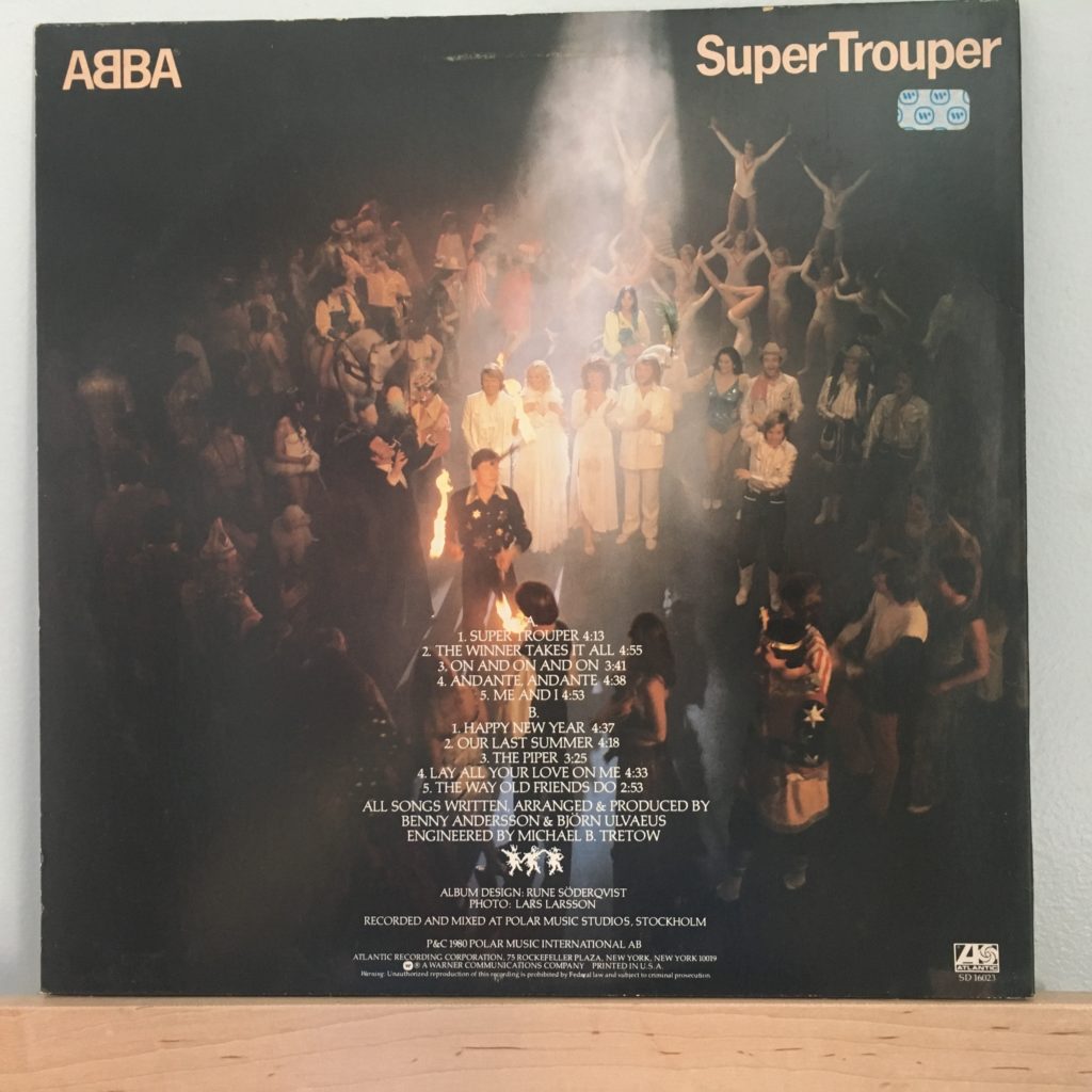 ABBA Super Trouper back cover