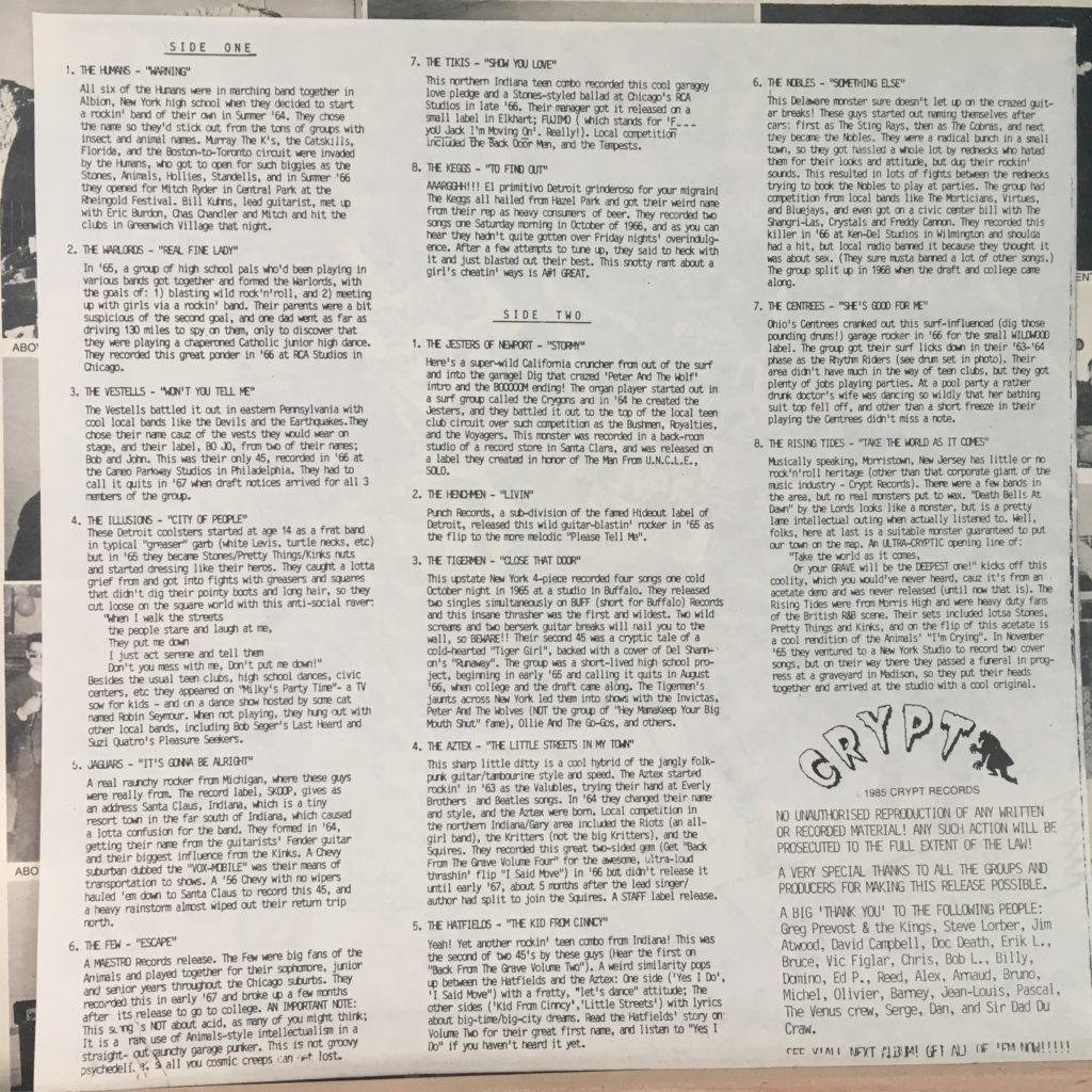 Back From the Grave Volume Five Liner Notes