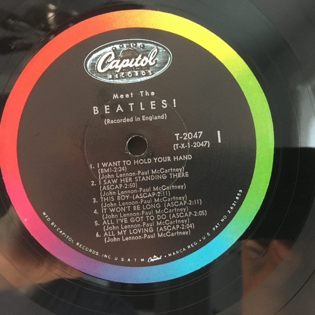 Meet The Beatles Capitol rainbow label