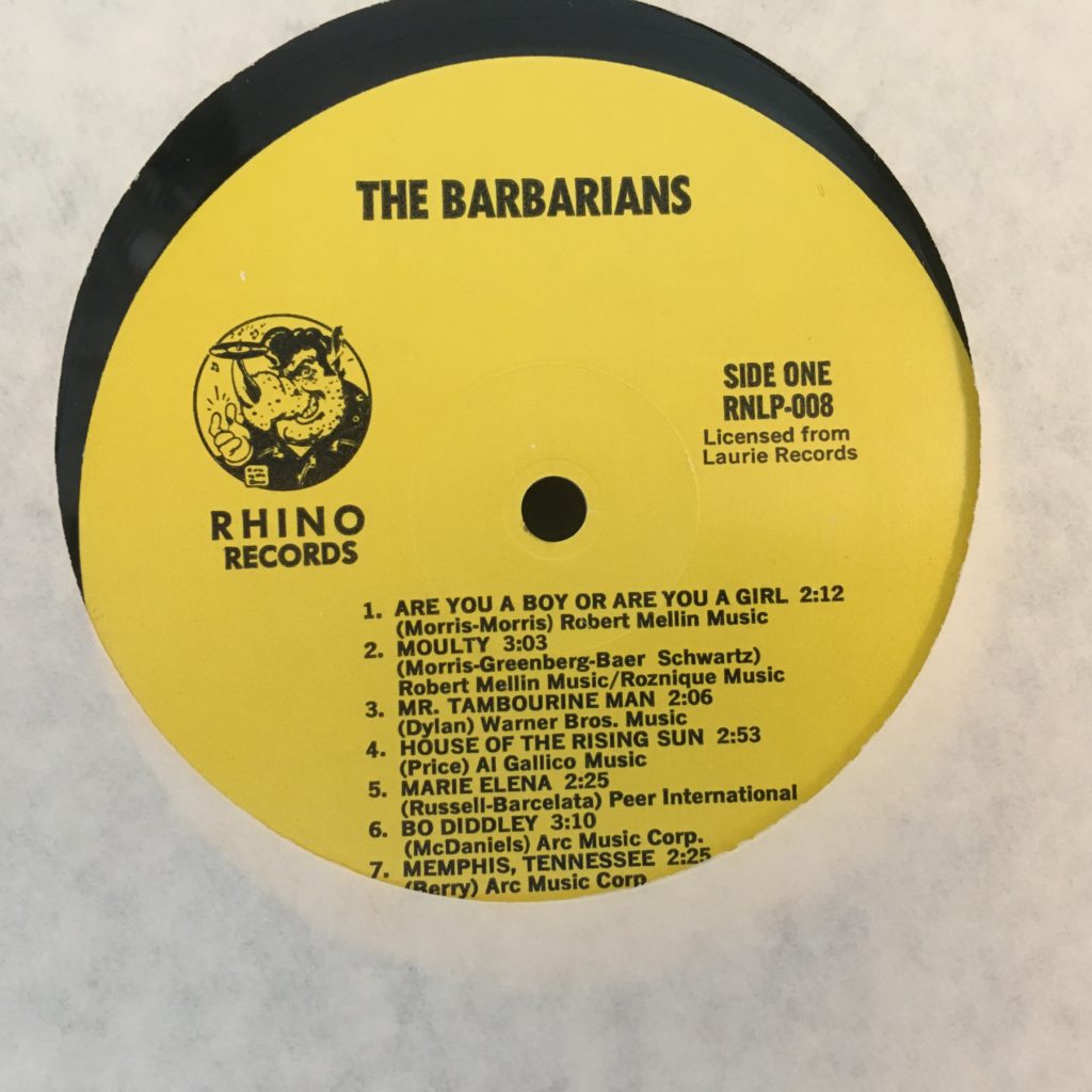 The Barbarians Rhino label