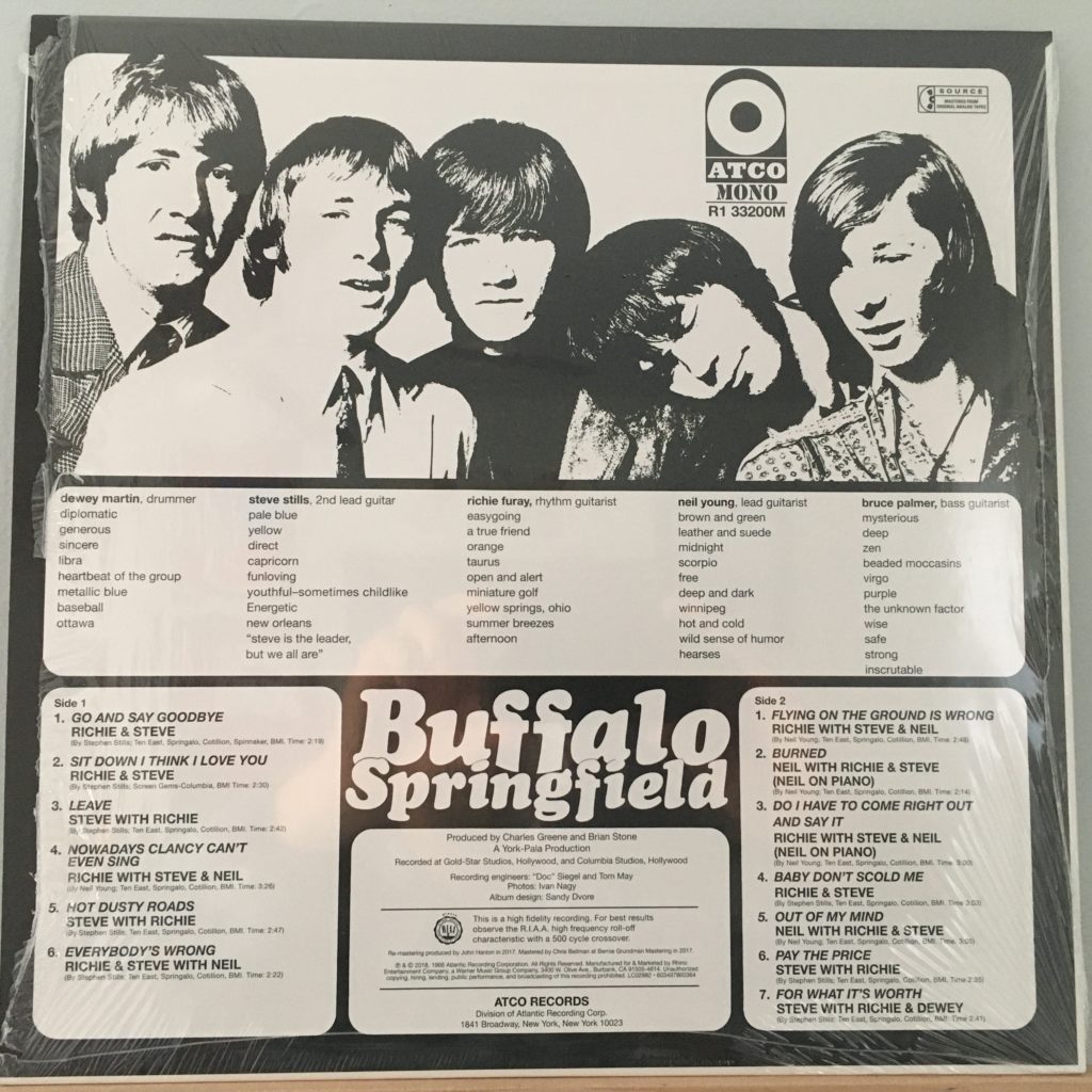 Buffalo Springfield back cover