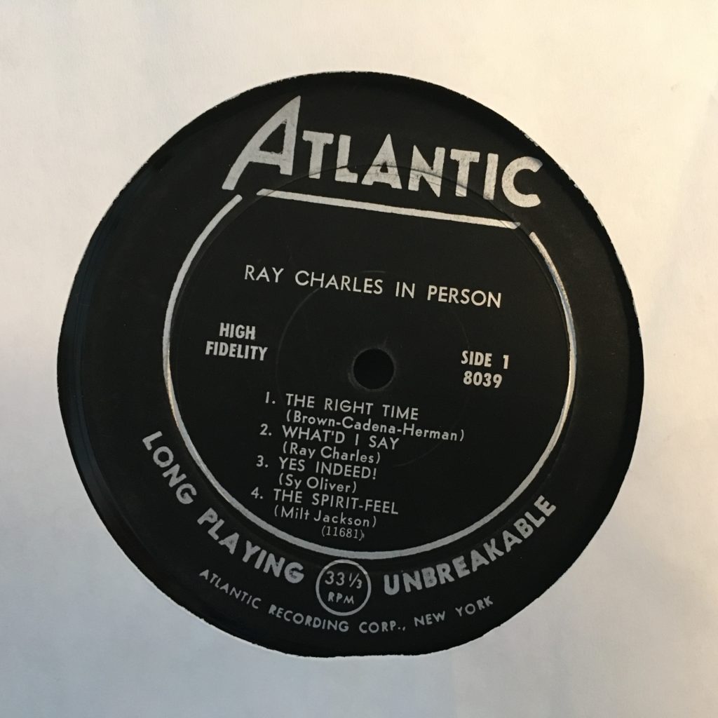 Ray Charles in Person Label