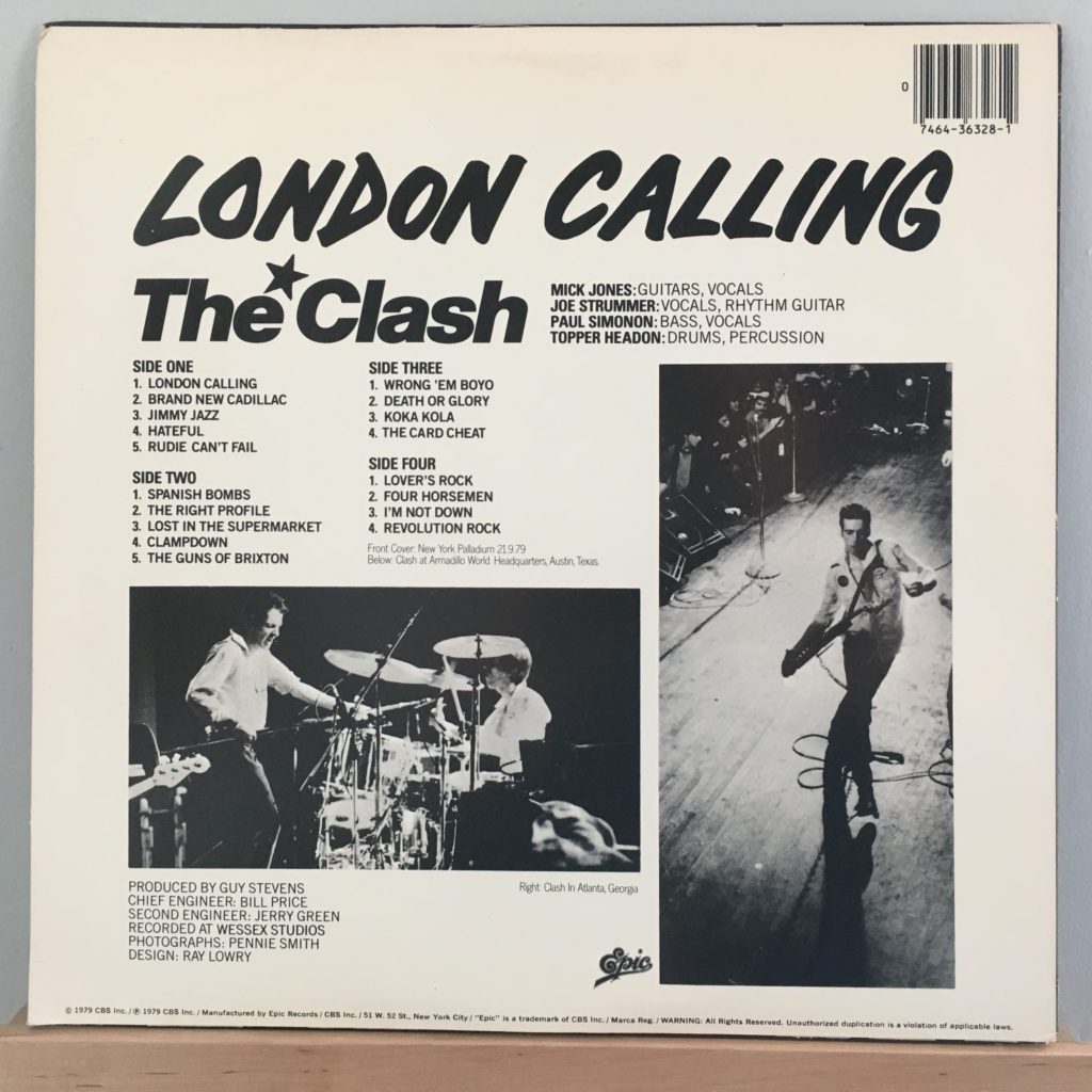 London Calling back cover