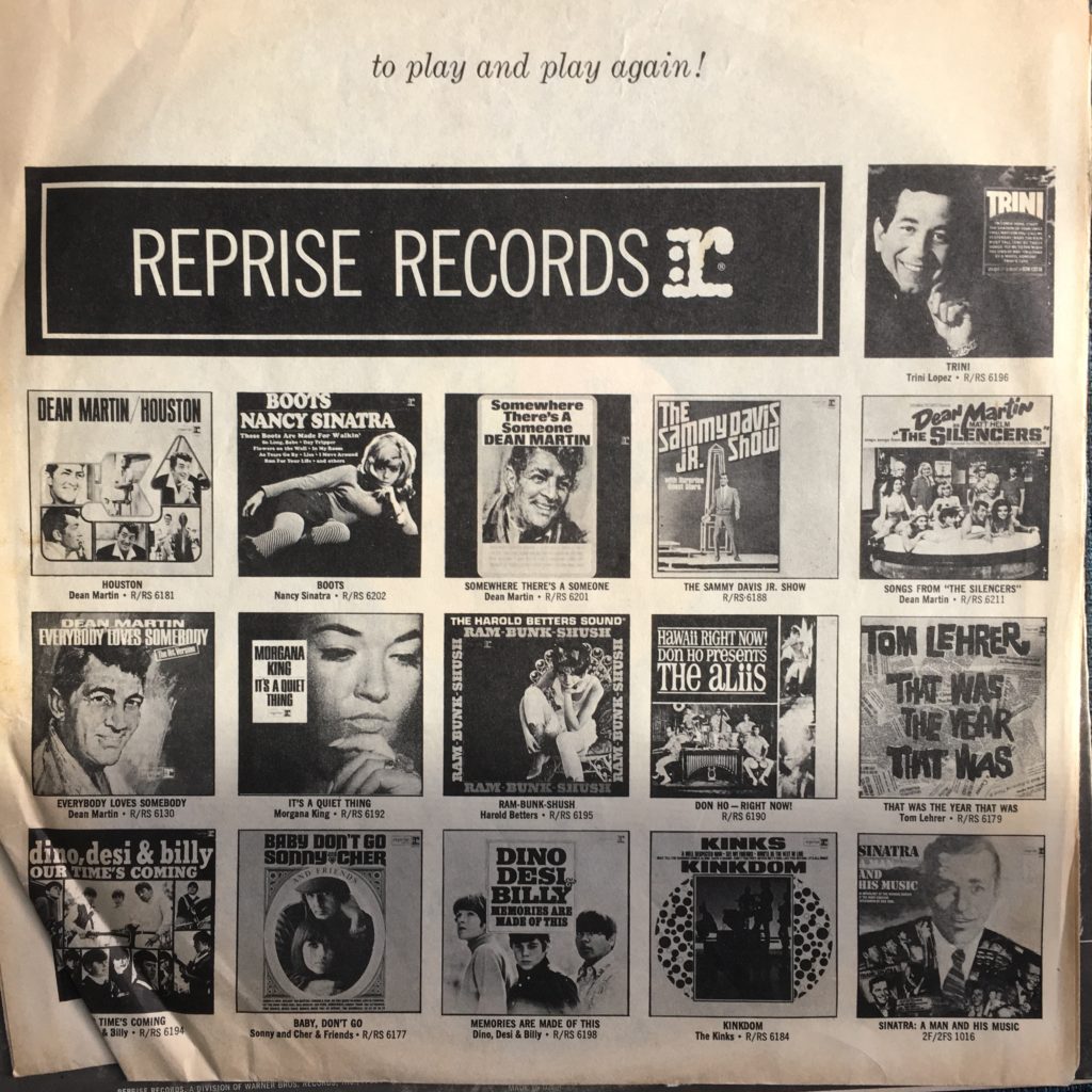 Reprise records promo sleeve b