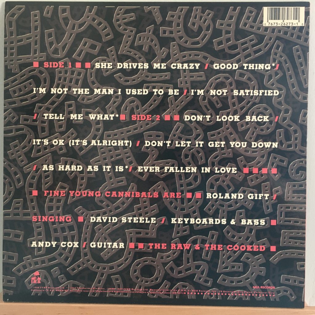 Fine Young Cannibals The Raw & The Cooked back cover
