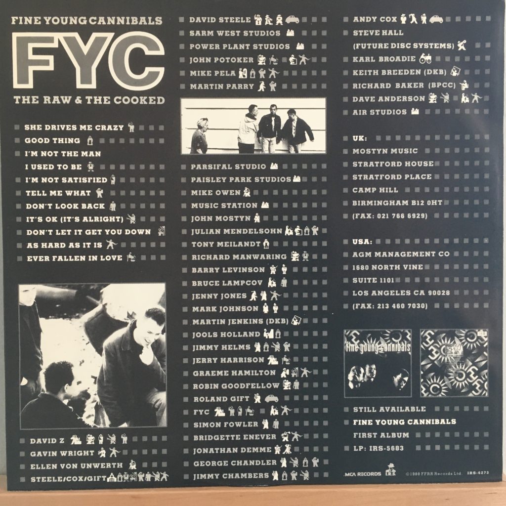 Fine Young Cannibals — The Raw and The Cooked – Vinyl Distractions