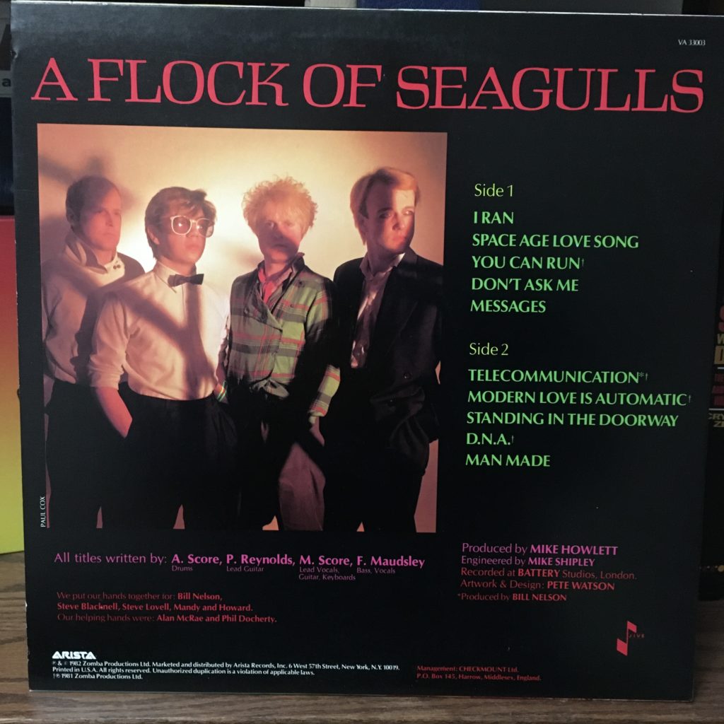 A Flock of Seagulls back cover