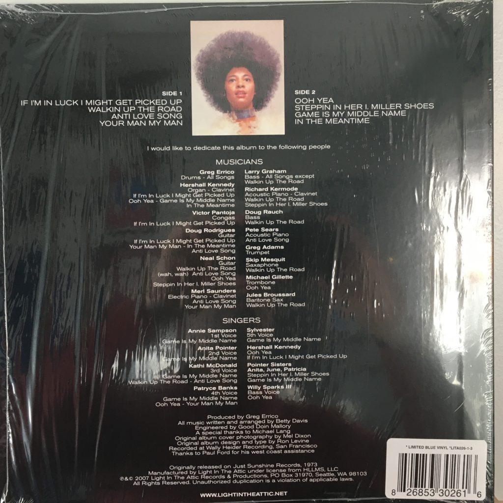 Betty Davis back cover