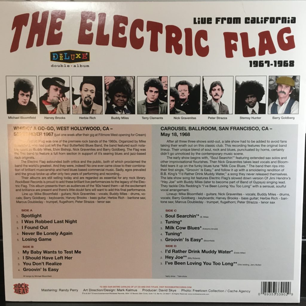 Electric Flag back cover and liner notes