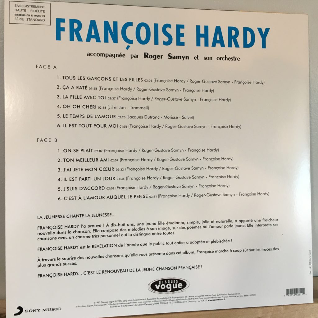 Francoise Hardy back cover