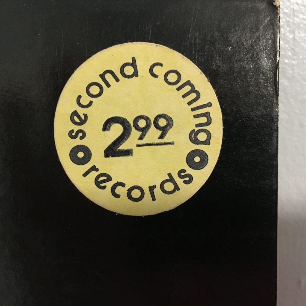 Second Coming Records price sticker