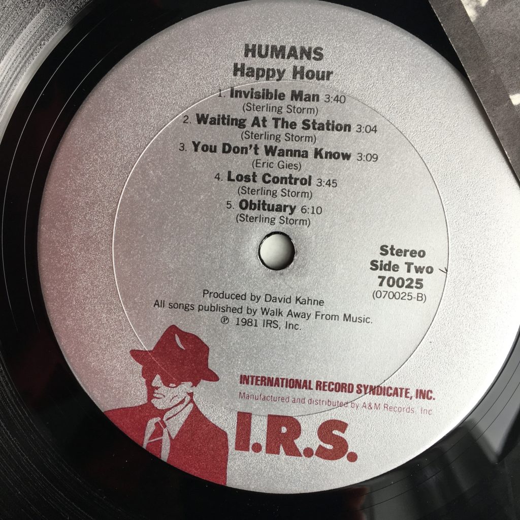 Humans Happy Hour on IRS label