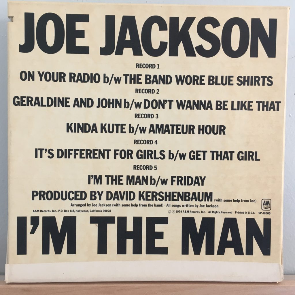 Joe Jackson I'm The Man 7" box back cover