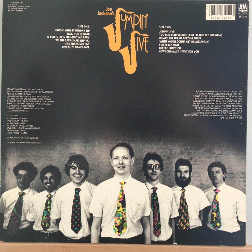 Joe Jackson's Jumpin' Jive back cover