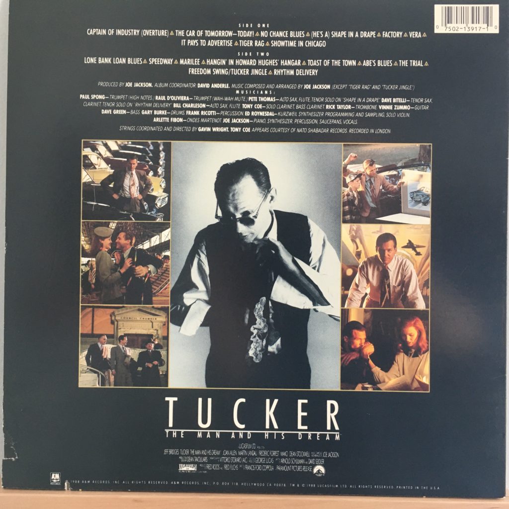 Tucker soundtrack back cover