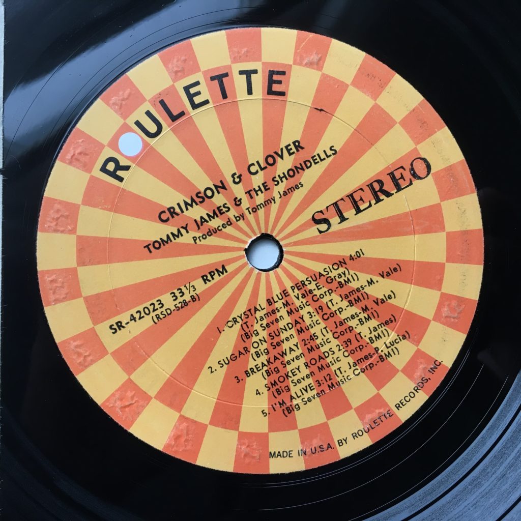 Crimson & Clover Roulette label