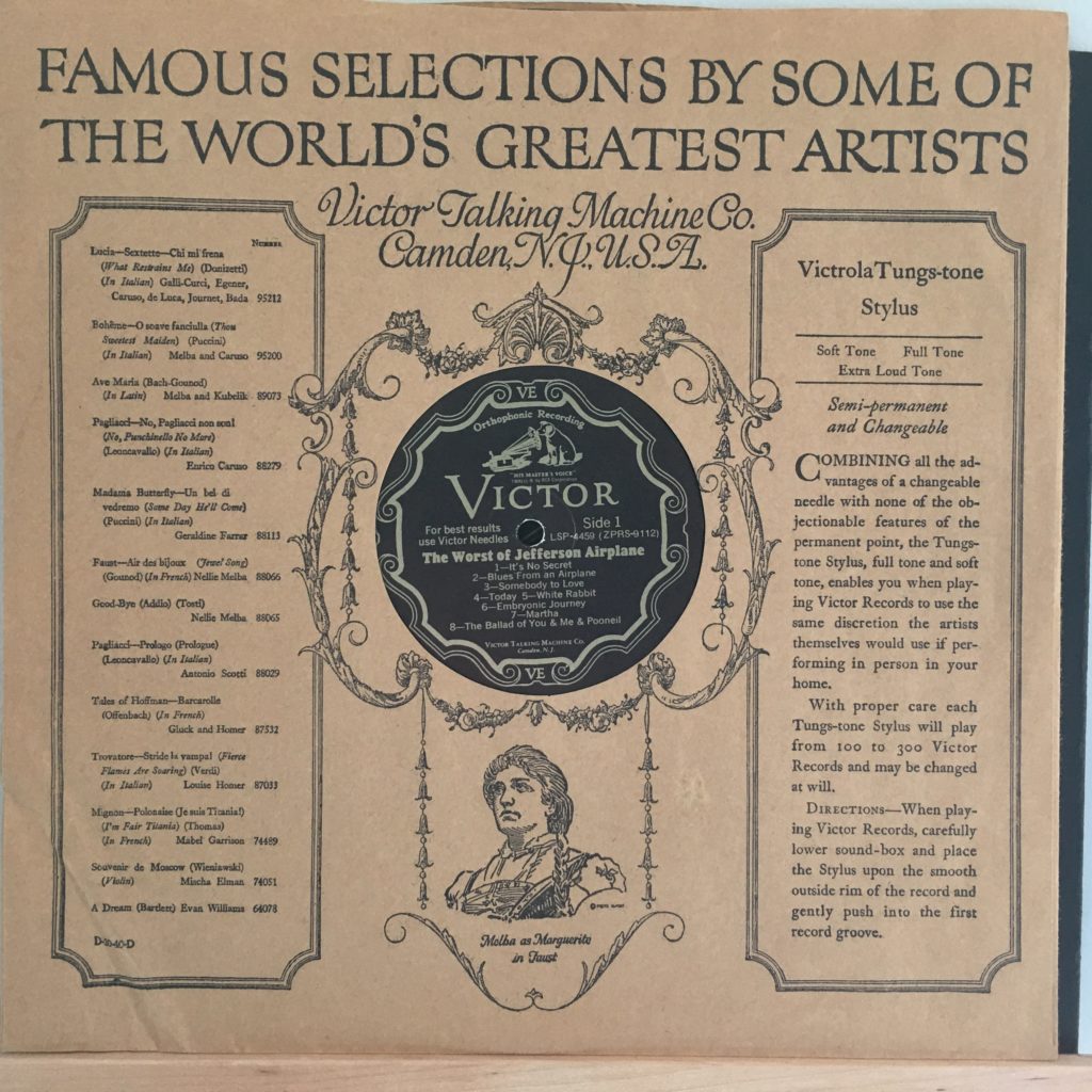 Reproduction of an early RCA Victor sleeve