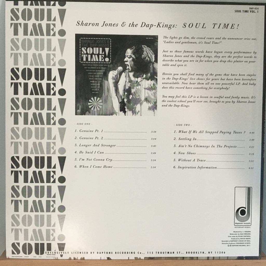 Sharon Jones & The Dap-Kings Soul Time! back cover