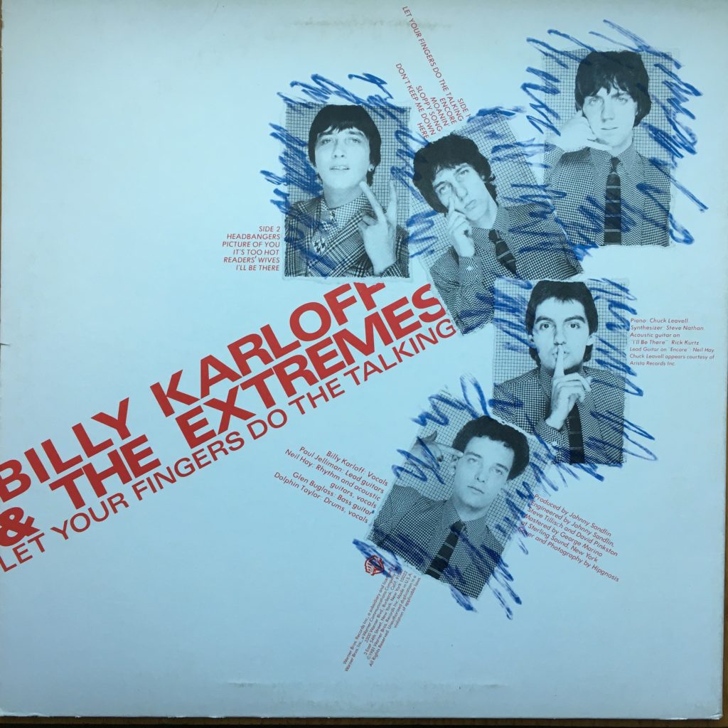 Billy Karloff & The Extremes back cover