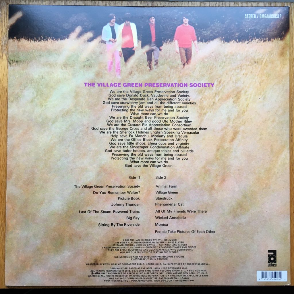 Village Green Preservation Society back cover