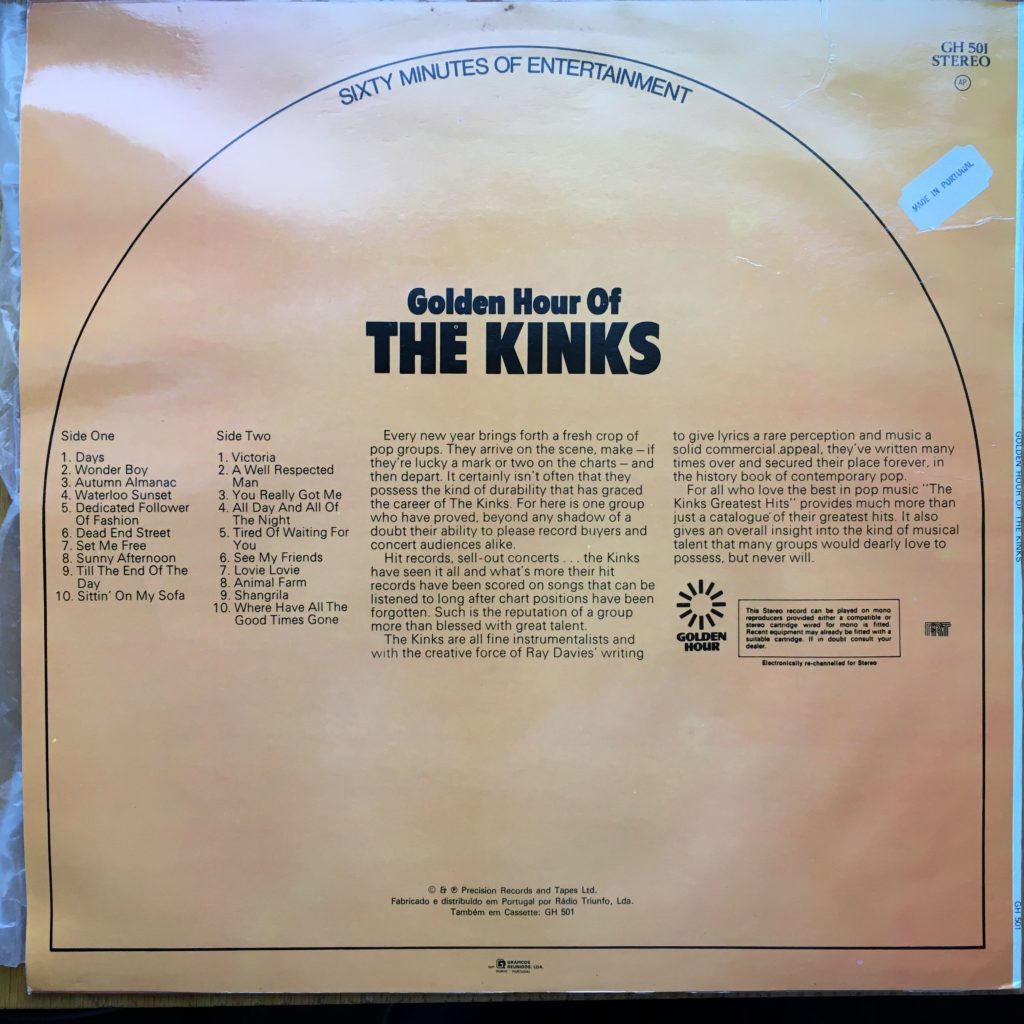 Golden Hour of The Kinks back cover