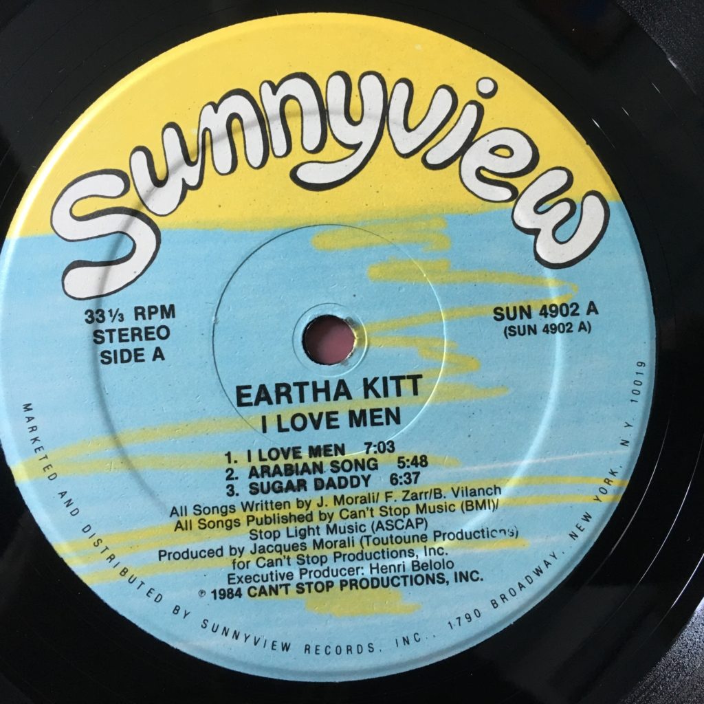Eartha Kitt I Love Men label
