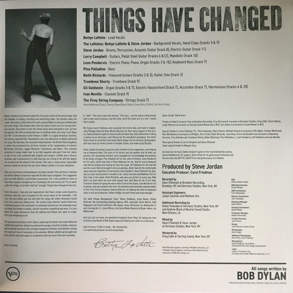 Things Have Changed gatefold