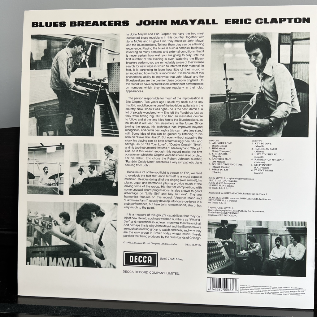Blues Breakers back cover