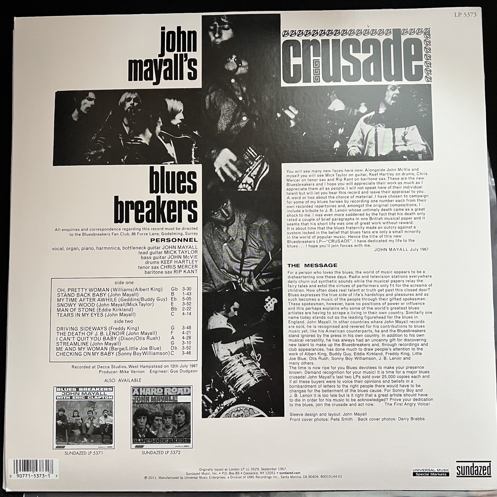 John Mayall's Blues Breakers — Crusade – Vinyl Distractions