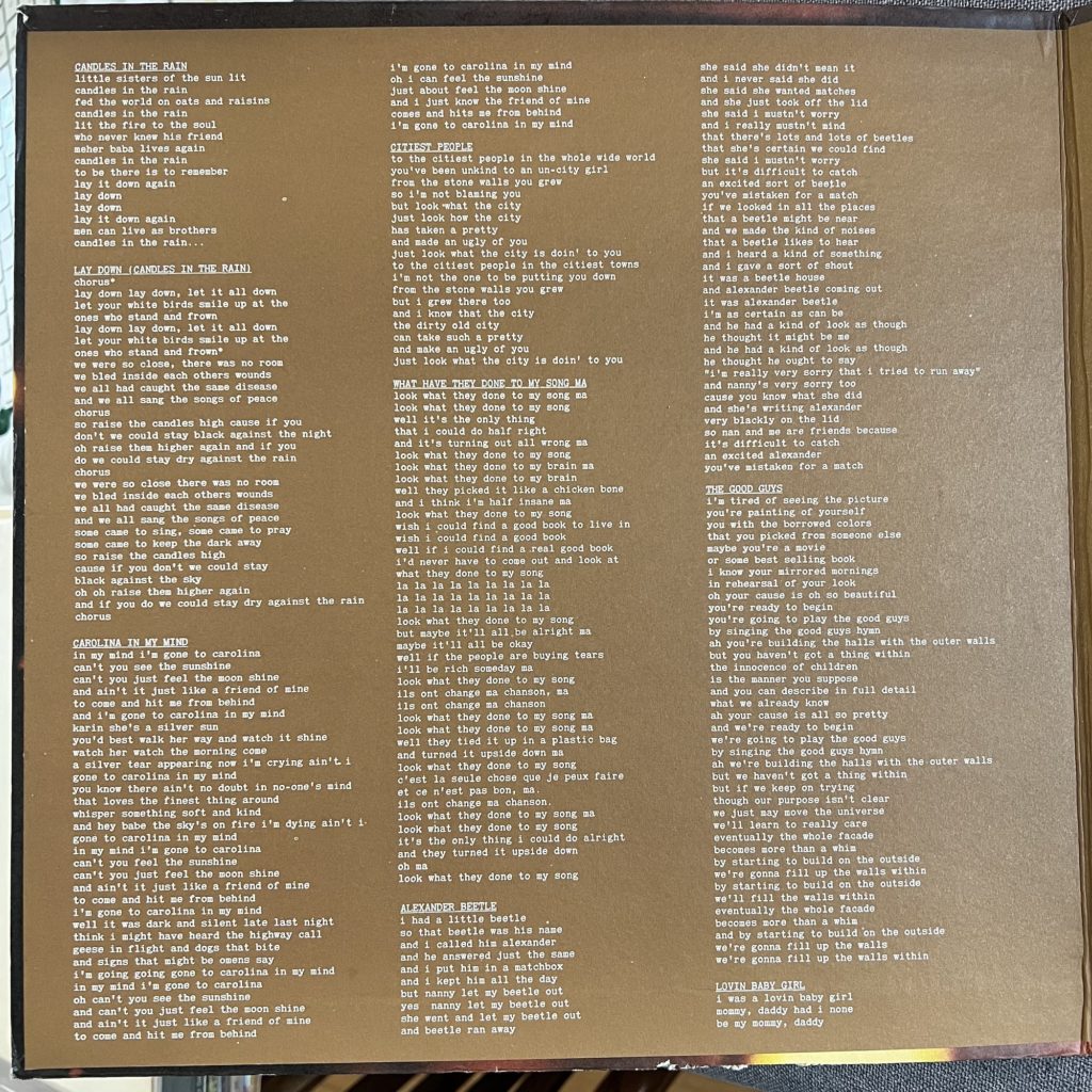 Candles In the Rain gatefold