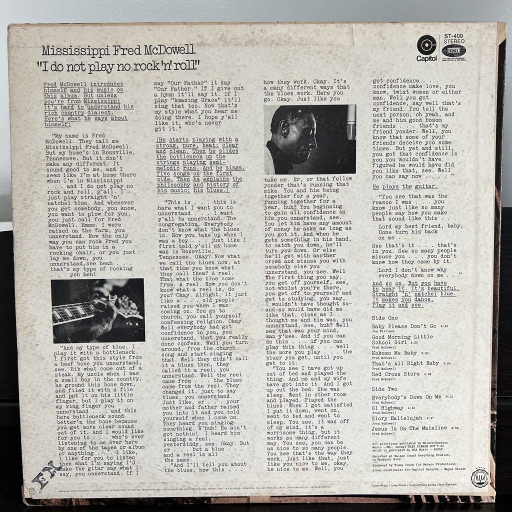 I Do Not Play No Rock 'n' Roll – back cover