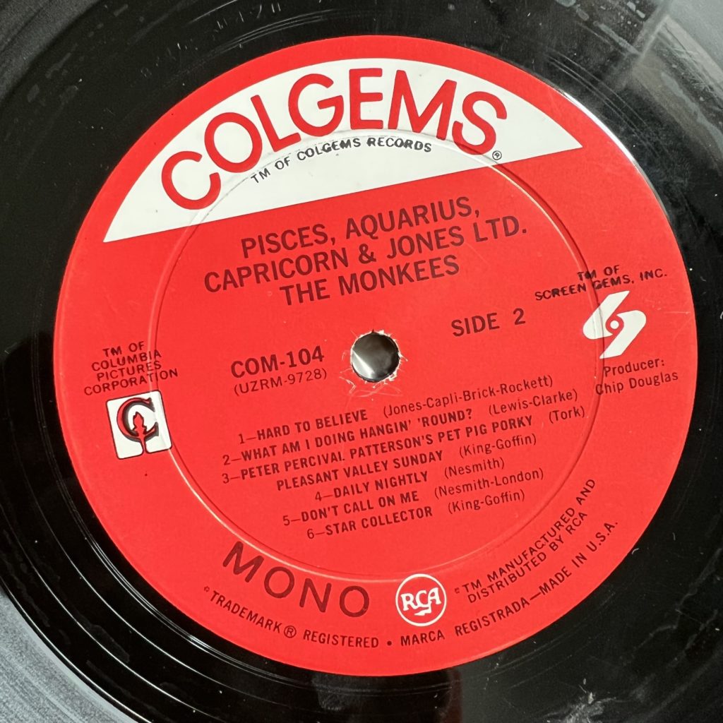 PACJ label on Colgems