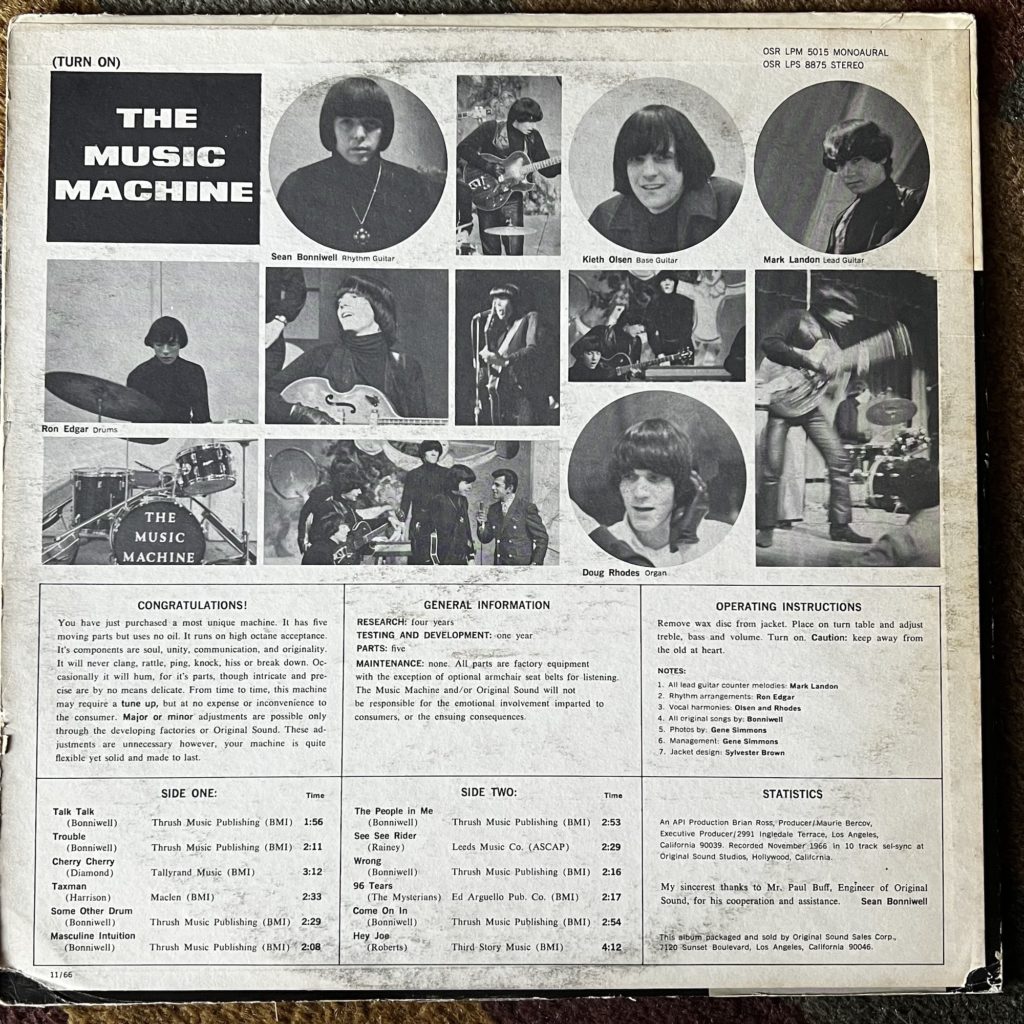 The Music Machine back cover