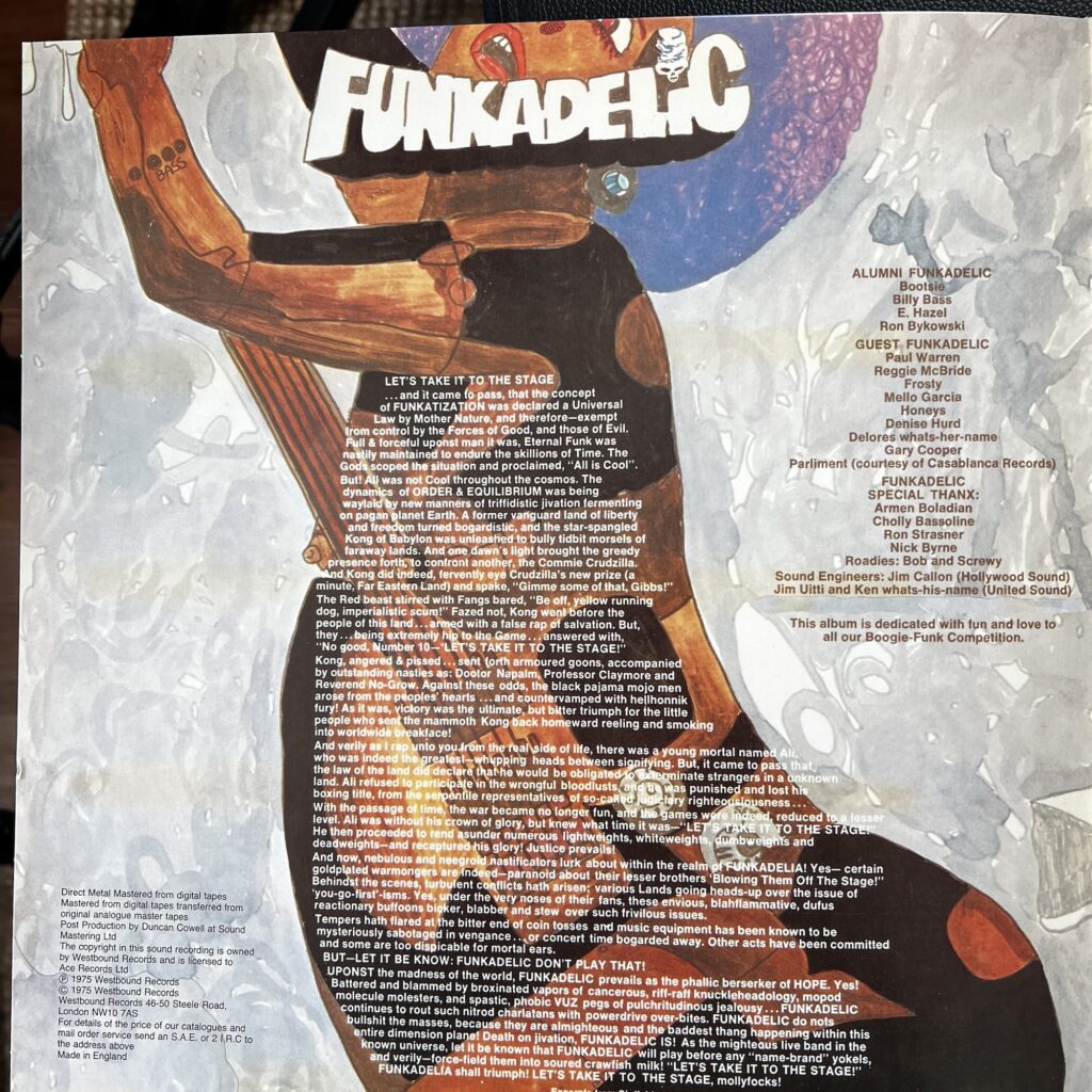 Funkadelic Let's Take It To The Stage gatefold