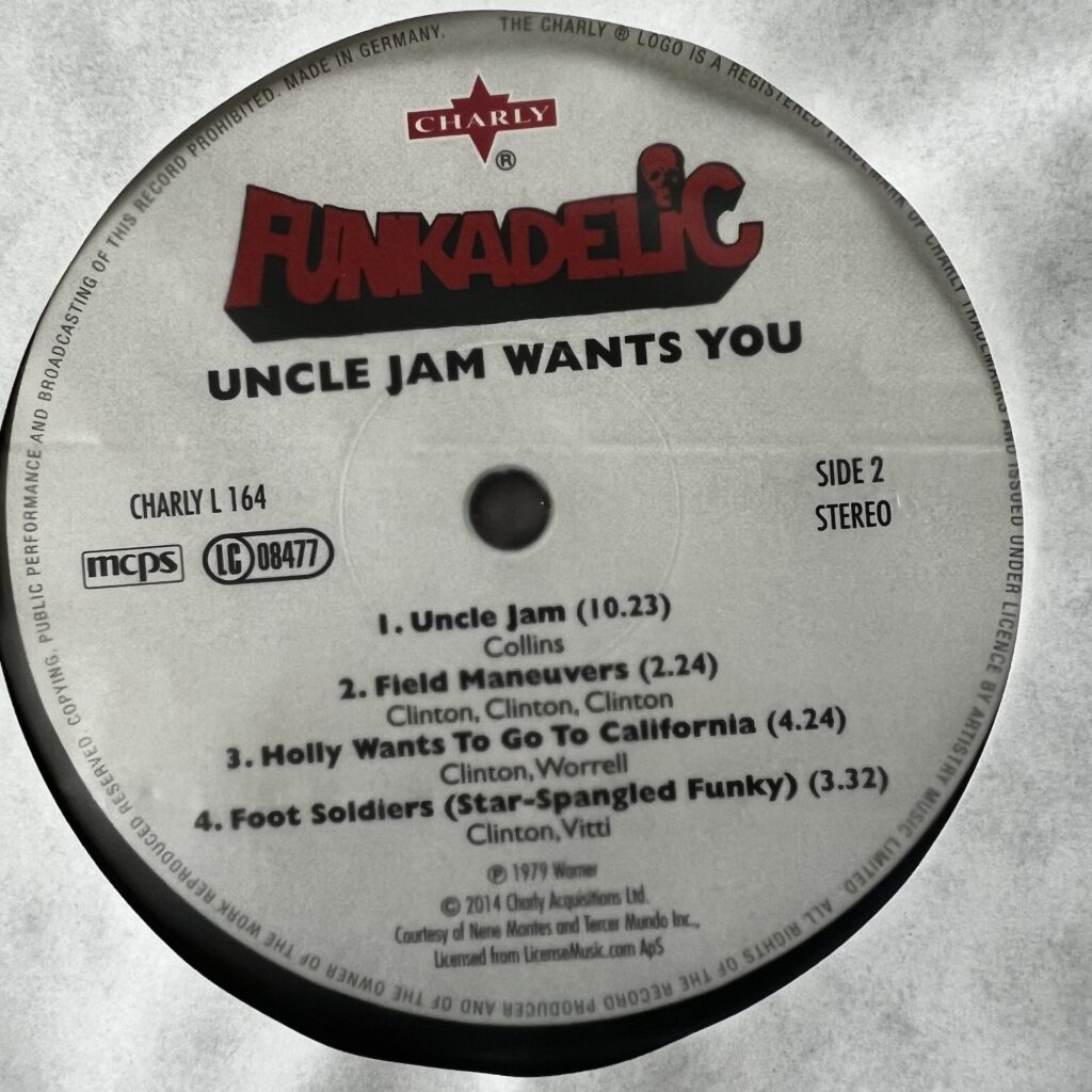 Funkadelic Uncle Jam Wants You label