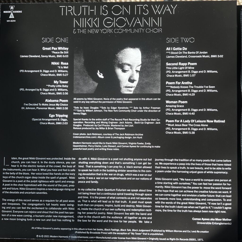 Truth Is On Its Way back cover