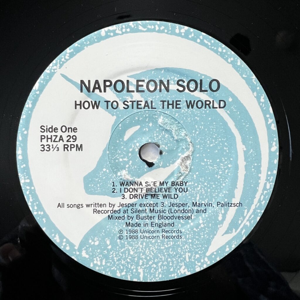 Napoleon Solo label on Unicorn Records
