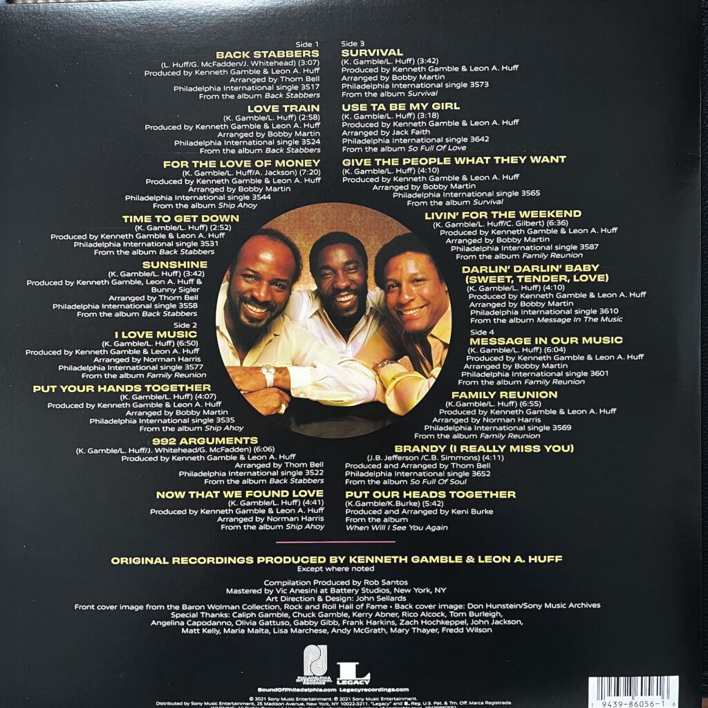 Best of The O'Jays back cover