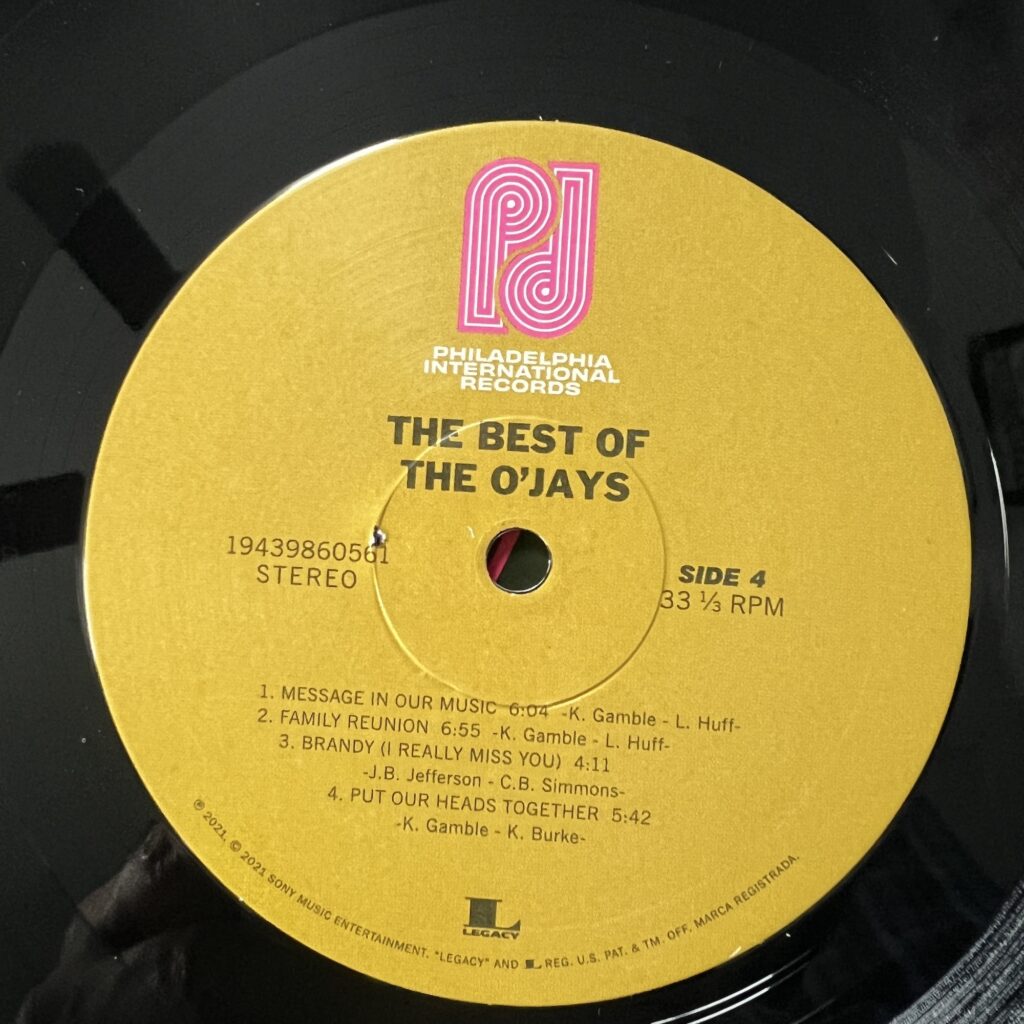 Best of The O'Jays label