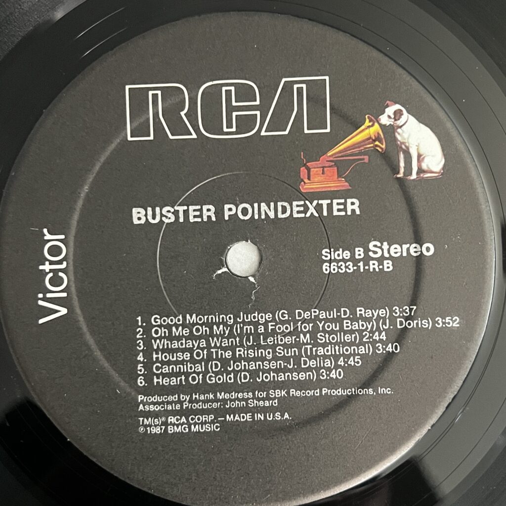 Buster Poindexter RCA label