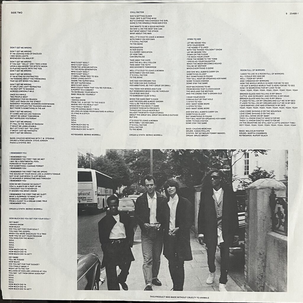 Pretenders Get Close lyric sleeve