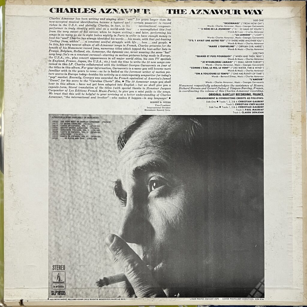 The Aznavour Way back cover