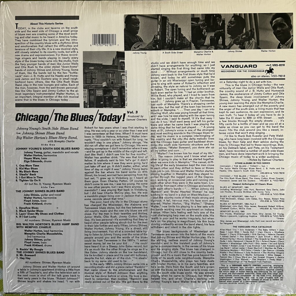Chicago The Blues Today Vol. 3 back cover