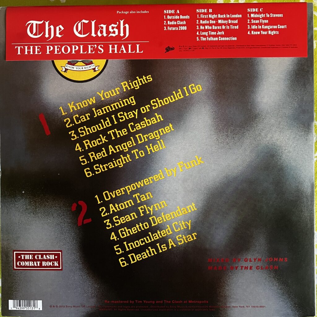 The Clash Combat Rock – The People's Hall special edition box back cover