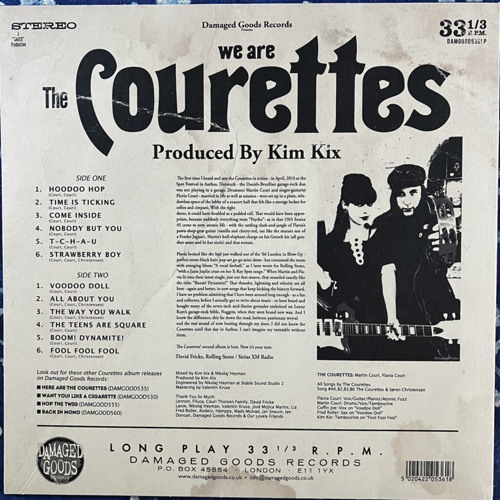 We Are The Courettes back cover