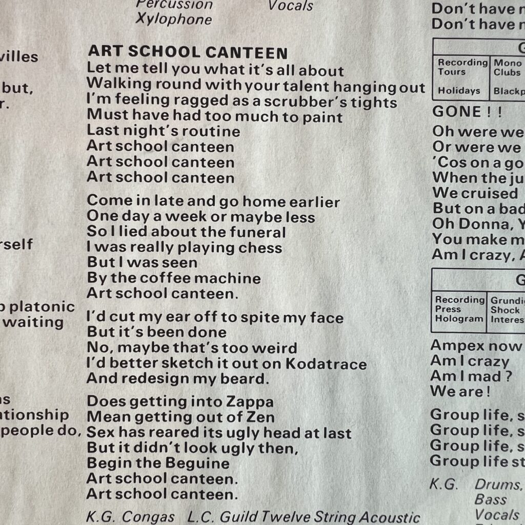 L Art School Canteen lyric