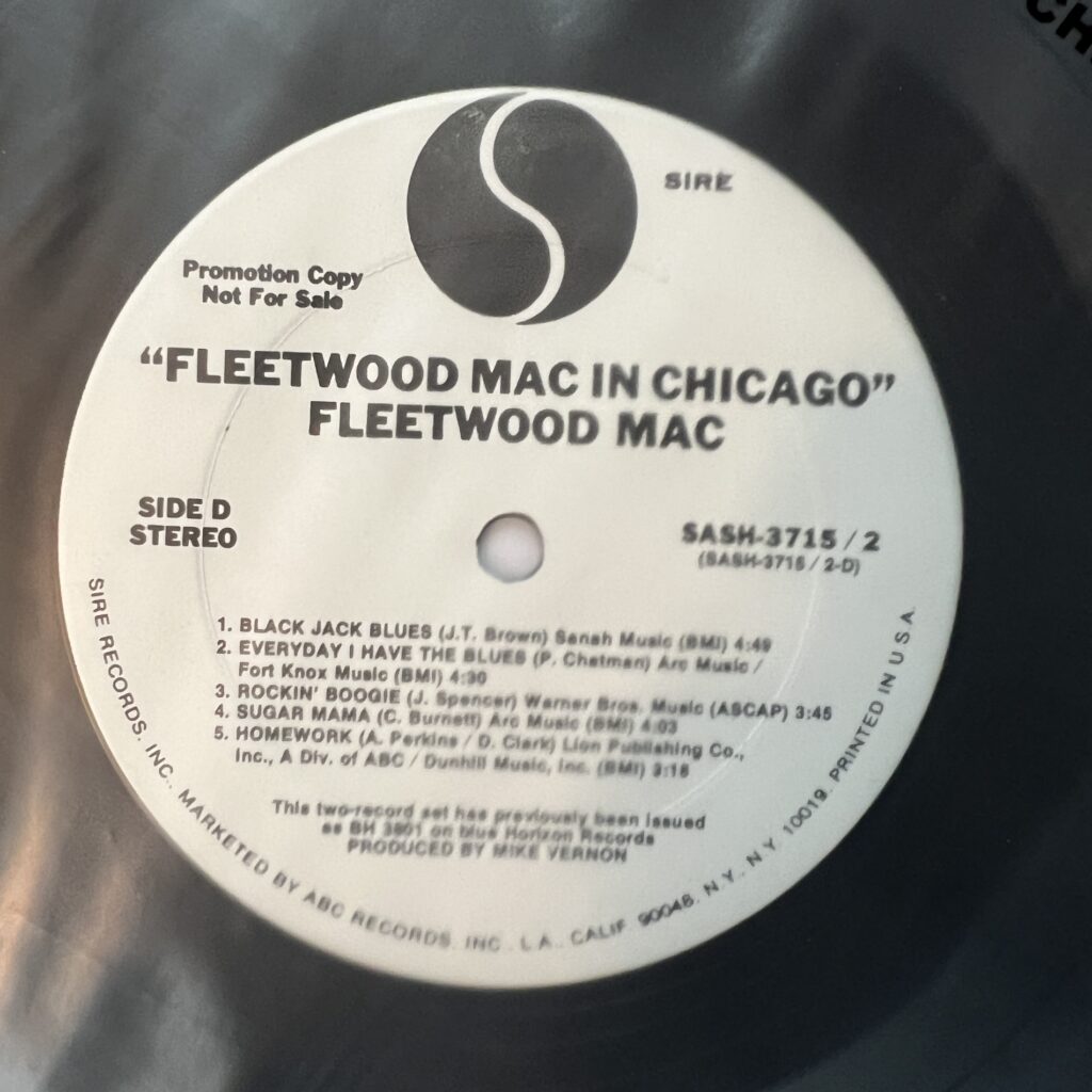 Fleetwood Mac in Chicago white promo label