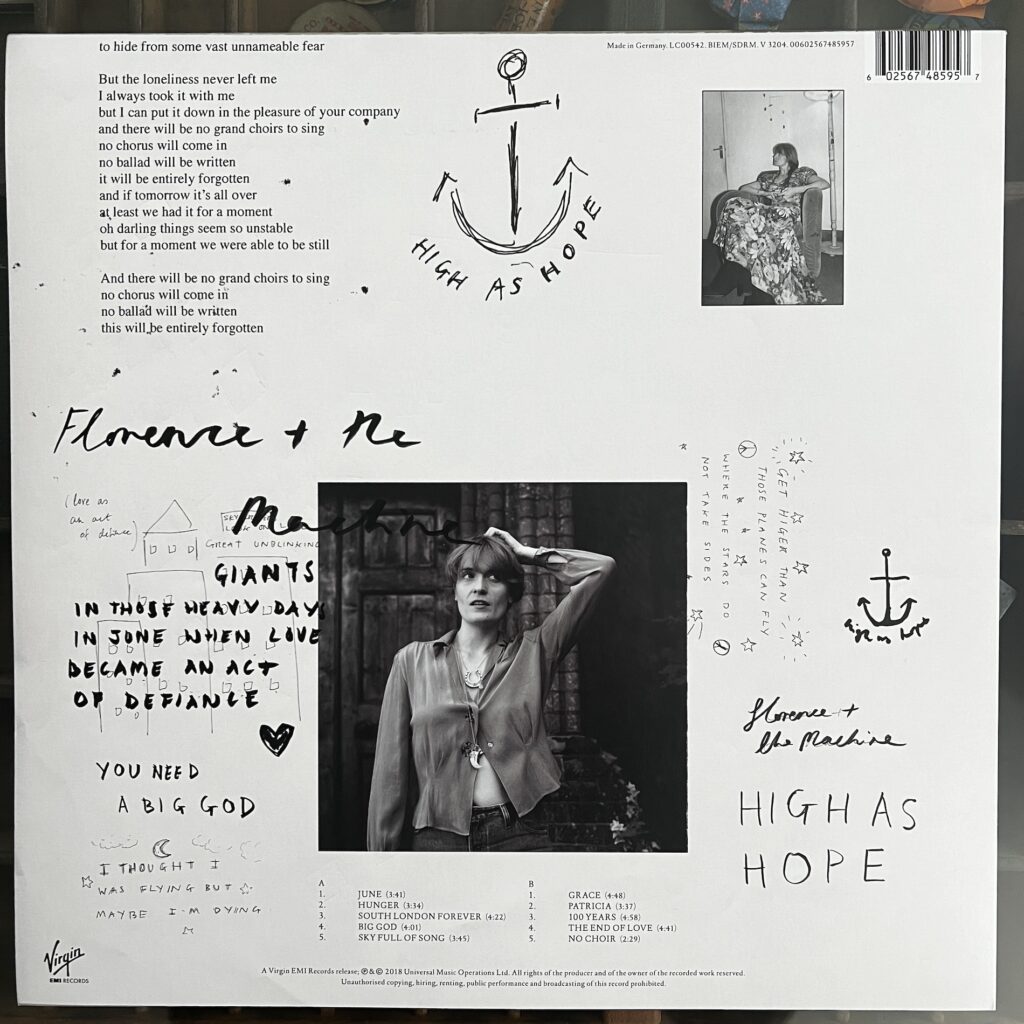 High As Hope back cover