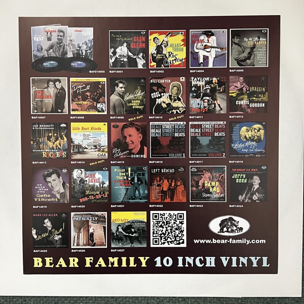 Bear Family 10 inch Vinyl promo insert